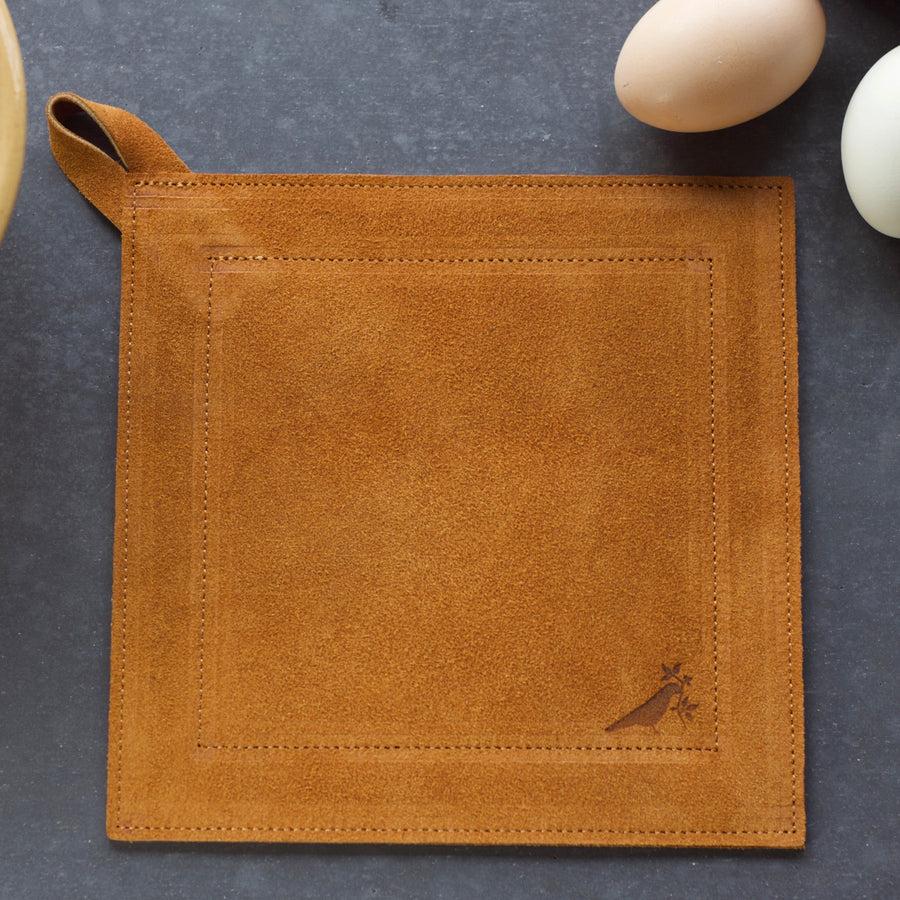 Small English Toast Suede Pot Holder